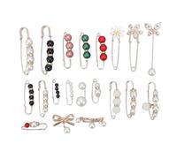 Pants Waist Clips Fashion Pearl Brooch Clothing Tightener Security Pins for Collars Hats Bags Sweaters 20 Pieces Plastic Iron