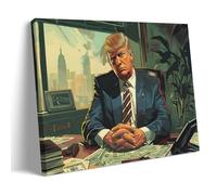 PANTTING Póster de Conard Trump con diseño de magnate inmobiliario, lienzo estético para pared, decoración del hogar, dormitorio, sala de estar, 30 x 45 cm, estilo marco