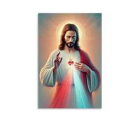 PANTTING Póster estético de Jesús de la Divina Misericordia para pared, decoración del hogar para dormitorio, sala de estar, 30 x 45 cm, estilo sin marco