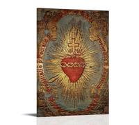 PANTTING Póster estético del Sagrado Corazón de Jesús para pared, decoración del hogar, dormitorio, sala de estar, 30 x 45 cm, estilo marco