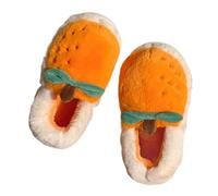 Pantufas Criança - Pantuflas De Invierno para Niñas Suela Suave Antideslizantes para Diseño Naranja Cálidas Y Acogedoras para Adolescentes Cómodas para El Hogar De 105 A 13 (Orange 365 Big Kids)