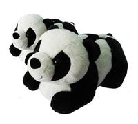 Pantuflas 3D novedosas para mujeres, hombres y niños, pantuflas de invierno con diseño de oso panda, negro y blanco, 11-13 UK Child