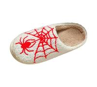 Pantuflas acogedoras para Mujer con diseño de Halloween, Usar en casa y para la Temporada. Estilo sin Cordones para una relajación máxima. (White, 41) #160