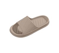 Pantuflas cálidas antideslizantes, zapatillas abiertas para mujer, suela gruesa, pantuflas para interiores y exteriores con suela suave, pantuflas para invitados de un solo color, lavables, café, 44