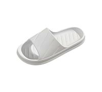 Pantuflas cálidas antideslizantes, zapatillas abiertas para mujer, suela gruesa, pantuflas para interiores y exteriores con suela suave, pantuflas para invitados de un solo color, lavables, Blanco, 36