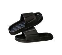 Pantuflas cálidas para mujer, talla 11, de verano, para interiores, suela no suave y al aire libre, para hombres y mujeres, 10 de ancho, Black, 39 EU