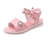 Pantuflas cálidas para niña, suela gruesa, suela suave, cómodas, sandalias de princesa, Pink, 13 UK Child 3X-Narrow