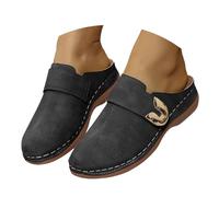 Pantuflas cerradas para mujer y chic - Zapatillas transpirables para mujer, verano, mulas, plataforma, zapatos casuales, zapatillas ortopédicas, cómodas, zapatos de caminar ligeros, mulas, Negro , 36