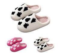 Pantuflas cerradas para mujer y elegante, calzado, caliente para mujer, piel, zapatillas impresas zapatillas de interior zapatillas unisex pareja bocina chic nuevo zapatos de casa grandes zapatillas