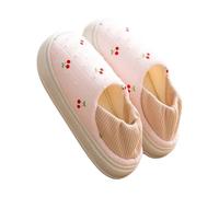 Pantuflas Cherry para mujer, pantuflas ortopédicas para mujeres diabéticas, zapatos de casa sin cordones, bonitos deslizadores con estampado de frutas, suela gruesa y suave con pasta mágica, toboganes