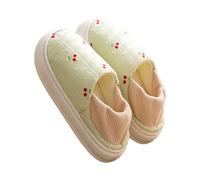 Pantuflas Cherry para mujer, pantuflas ortopédicas para mujeres diabéticas, zapatos de casa sin cordones, bonitos deslizadores con estampado de frutas, suela gruesa y suave con pasta mágica, toboganes