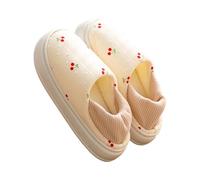 Pantuflas Cherry para mujer, pantuflas ortopédicas para mujeres diabéticas, zapatos de casa sin cordones, bonitos deslizadores con estampado de frutas, suela gruesa y suave con pasta mágica, toboganes