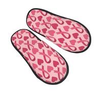 Pantuflas Cintas De Concientización Sobre El Cáncer De Mama Lavable Felpa Pantuflas Portátil Slippers Para Otoño Hogar Unisex L