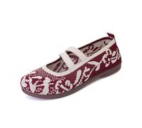 Pantuflas cómodas para deslizarse, parte superior de malla transpirable, zapatos de verano modernos, cómodos mocasines planos para el día a día, rojo, 41 EU