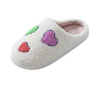 Pantuflas cómodas para Mujer con Bonito diseño de corazón de Dibujos Animados, acogedoras para Parejas en otoño e Invierno Dentro del hogar.