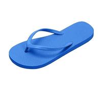 Pantuflas cómodas para mujer con diseño de tiras para playa y uso informal sandalias planas fáciles de poner verano (Blue, 40) #140