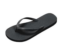 Pantuflas cómodas para mujer con diseño de tiras para playa y uso informal sandalias planas fáciles de poner verano (Black, 42) #140