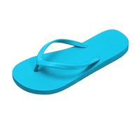 Pantuflas cómodas para mujer con diseño de tiras para playa y uso informal sandalias planas fáciles de poner verano (Light Blue, 40) #140