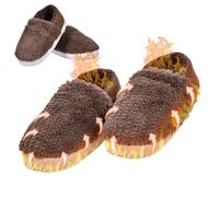 Pantuflas con calefacción: 1 par de pantuflas eléctricas cálidas, zapatillas de calefacción eléctrica, calentadores de pies portátiles, calzado de invierno, diseño suave y lavable para oficina en casa