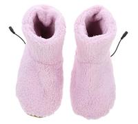 Pantuflas con calefacción para mujer, 1 par de botines suaves con calefacción, lindos botines USB para mujeres y hombres, zapatillas eléctricas prácticas recargables, calentador de pies portátil y ac