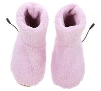 Pantuflas con calefacción para mujer, 1 par de botines suaves con calefacción, lindos botines USB para mujeres y hombres, zapatillas eléctricas prácticas recargables, calentador de pies portátil