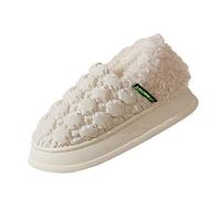 Pantuflas con correa en T para mujer, de invierno, para interiores, no afelpadas, lindas pantuflas de algodón con parte inferior gruesa, a, 37.5 EU