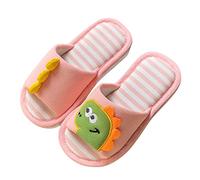 Pantuflas con diseño de dinosaurios para mujer, de algodón, lino, cómodas, para niñas y pantuflas de invierno, a, 28 EU