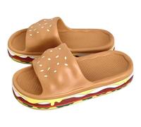 Pantuflas Con Diseño De Hamburguesa De Dibujos Animados, Sandalias De Verano Para Interiores Y Baños, Sandalias Planas Para Exteriores, Calzado De Casa Antideslizante De Material Eva Para Mujeres Y