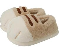 Pantuflas con forma de pata de gato para mujer, lindas pantuflas antideslizantes gruesas y peludas, divertidos zapatos con forma de pata de gato, lindas y divertidas pantuflas con dibujos animados de