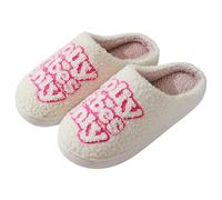 Pantuflas con letras para mujer, suela gruesa, con diseño de Rolly Vibes, deslizadores impresos para el hogar, ligeros, suaves y esponjosos, para interiores, dormitorio, ajuste cómodo, pantuflas de