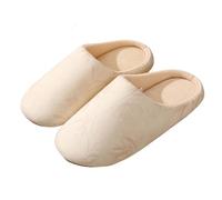 Pantuflas con patrón de hojas, suela de tela lavable, zapatos suaves y silenciosos para - perfecto para relajarse en casa., beige, 45 EU