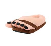 Pantuflas con pies de garra, pantuflas con estampado animal para mujer, pantuflas peludas de aventura de monstruo, deslizadores cálidos novedosos, deslizadores de pies Hobbit de invierno, zapatos de