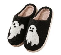 Pantuflas de algodón bordadas con toalla de Halloween, para hombre y mujer, otoño e invierno, para el hogar, no para parejas, pantuflas de interior para mujer antes de Navidad, c, 37 EU