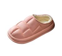 Pantuflas de algodón con tacón medio Bao para mujer, para otoño e invierno, uso en interiores y exteriores, de felpa, cálidas, desmontables, para mujer, calcetines peludos de cabras, Pink, 38.5 EU