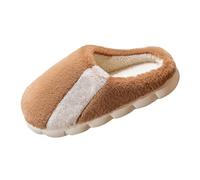 Pantuflas de algodón de felpa para hombre, para primavera, otoño e invierno, suaves, para interiores, no cálidas, con pies peludos para hombre, Brown, 39 1/3 EU
