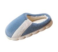 Pantuflas de algodón de felpa para hombre, para primavera, otoño e invierno, suaves, para interiores, no cálidas, con pies peludos para hombre, azul claro, 39 1/3 EU