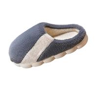 Pantuflas de algodón de felpa para hombre, para primavera, otoño e invierno, suaves, para interiores, no cálidas, con pies peludos para hombre, gris oscuro, 39 2/3 EU