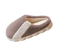 Pantuflas de algodón de felpa para hombre, para primavera, otoño e invierno, suaves, para interiores, no cálidas, con pies peludos para hombre, café, 39 2/3 EU