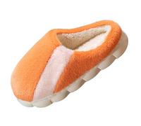 Pantuflas de algodón de felpa para mujer, para primavera, otoño e invierno, suaves, para interiores, no cálidas, talla S, 10 de ancho, Orange, 37 EU