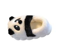 Pantuflas de algodón de invierno para niños y niñas, con diseño de panda, cálidas, suaves y con memoria, con forro, antideslizantes, para cabaña, zapatos descalzos, 2 blancos., 37 EU