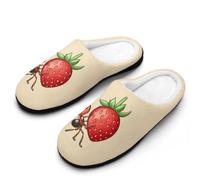 Pantuflas De Algodón Linda Hormiga Que Lleva Una Fresa Slippers S