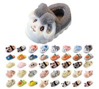 Pantuflas de algodón para niños, con diseño de animales encantadores, forro de algodón, suela suave, cálidas, zapatos antideslizantes para niñas, zapatos de casa de dibujos animados, Rosa 9, 24 EU