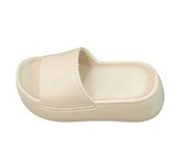 Pantuflas de almohada para mujer, sandalias de ducha tipo nube, cómodas, acolchadas, suela gruesa, zapatos de ascensor para interiores, unisex, pantuflas de verano para hombres y mujeres, Khaki, 37 EU