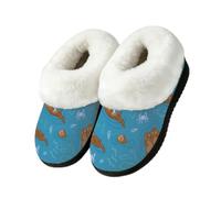 Pantuflas de animales marinos, lindas nutrias, para interiores y exteriores, zapatos de casa, multicolor, 45/45.5 EU