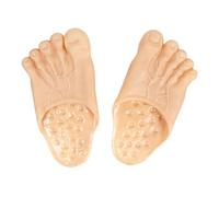 Pantuflas de animales para hombre, talla 8, realistas, con puntera grande, fundas para zapatos, accesorios de disfraz divertidos para Halloween, familia, cosplay, accesorios de disfraz, beige, 39 2/3