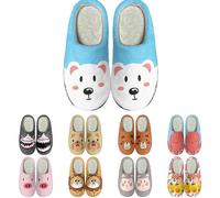 Pantuflas de animales para mujer, lindas pantuflas con estampado de oso encantador, deslizadores de cerdo rosa, sandalias de tiburón negro, tobogán de león amarillo, sandalias con patrón de animales