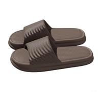 Pantuflas de baño antideslizantes de EVA que ofrecen un drenaje rápido del agua y comodidad ligera con suelas texturizadas, para zonas húmedas interiores, incluyendo gimnasio y spa (40-41 marrón)