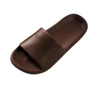 Pantuflas de baño para mujer, par de pantuflas de verano, multicolor, para el hogar, antideslizantes, para interiores, baños, playa, tallas grandes, parte inferior suave, marrón, 45 EU