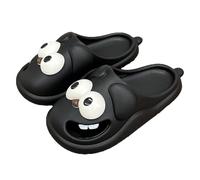 Pantuflas de besar para mujer, divertidas, lindas, zapatos de casa para interiores, antideslizantes, suela gruesa, para exteriores, cómodas, informales, de ojo grande, lengua, con plataforma y dedos