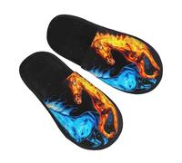 Pantuflas de caballo de fuego de agua para mujeres y hombres, pantuflas antideslizantes de casa para interiores, cómodas, mullidas, de espuma viscoelástica, para dormitorio, zapatos de viaje